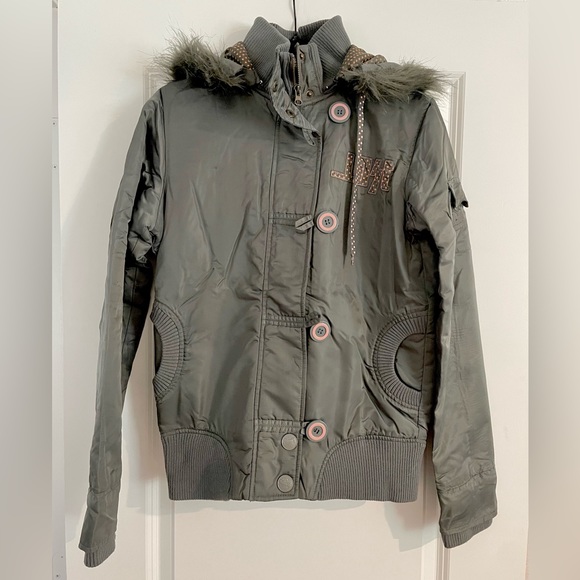 Lost Jackets & Blazers - Zip up Button up Hooded Jacket